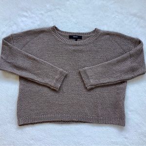 Forever 21 Sweater Slouch Cropped Long Sleeve Crewneck Pullover M